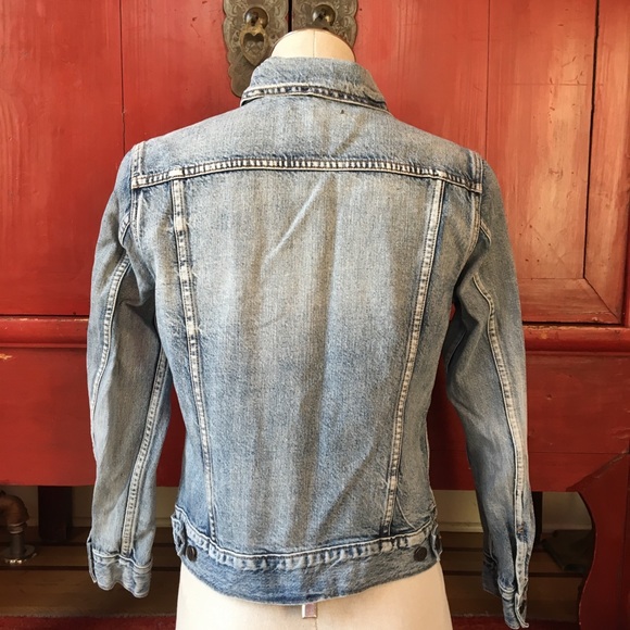 J Crew Indigo Jean Jacket, Distressed, Sz Medium - Picture 2 of 5